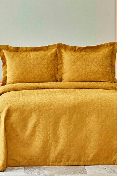 Karaca Home Βασικό κάλυμμα μονό κρεβατιού με μουστάρδα