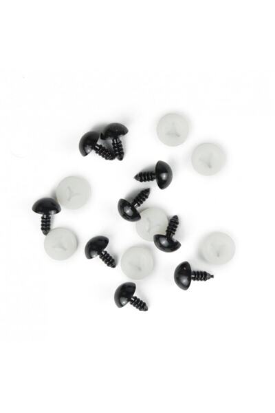 teknotrust 14mm siyah vidalı göz, 100 adet, amigurumi ve el işleri için ideal...