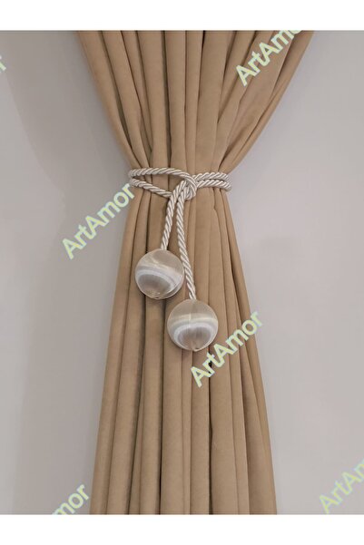 ArtAmor 2 Balls Background Tulle Curtain Tie Backs Silk Rope Wrapping Curtain Accessory 1Pc