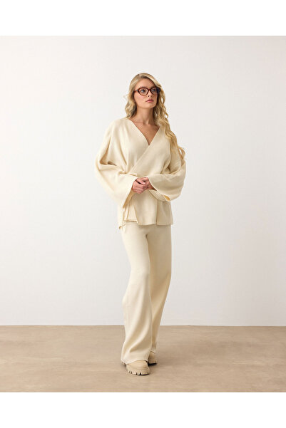 AÈC PRIVÈ Women's New Season Best Seller Knitwear Kimono Pants Double Set 777