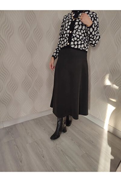 TÜCCAR UMUT Puf Scuba Siyah Etek Beli Lastikli