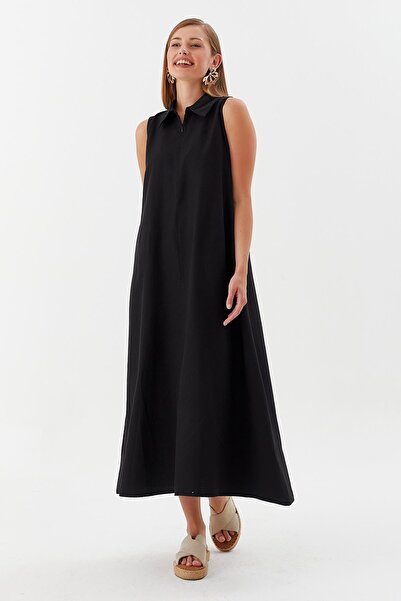 Shopping Shop Rochie cu buzunar cu fermoar la gât NEGRU