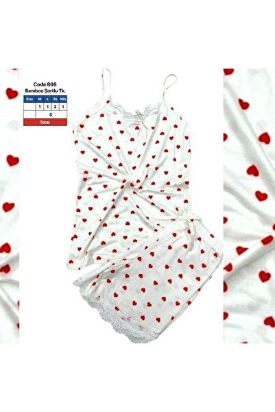 belpa Σετ πιτζάμες Sıla Sella Bamboo για γυναίκες με σορτς – Λεπτομέρεια από δαντέλα με λουράκια