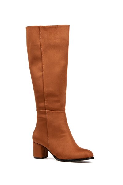 BERFONA Feli̇pe Taba Calf Suede 5 cm Heel Knee-High Boots