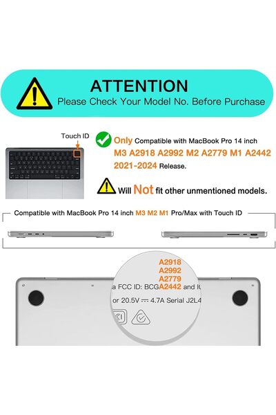 O Ozone Compatible With MacBook Pro 14 inch Case 2023 2022 2021 Release M3 A2918 A2992 M2 A2779 M1 A