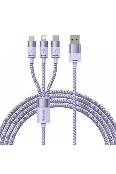 Baseus USB Data Cable 3 in 1 Baseus, 20W, 1.2m, purple