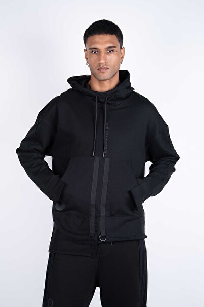 Ex-pent Erkek Regular Fit Uzu Kollu Siyah Sweat
