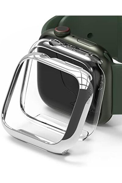 Ringke Apple Watch 9 / 8 / 7 41mm Apple Watch Series (41mm) Case | Slim Series| Clear + Chrome
