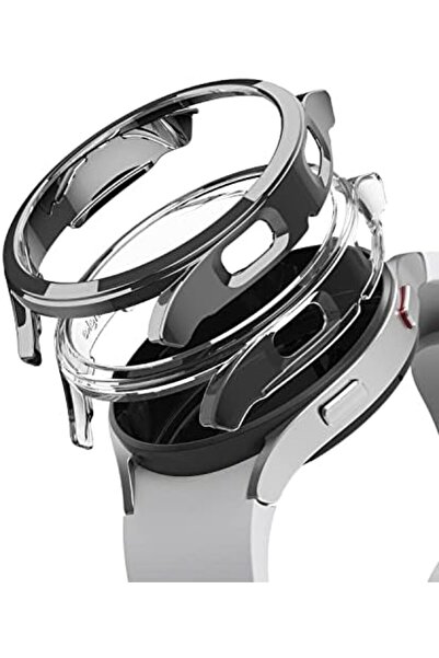 Ringke Samsung Galaxy Watch 4 44mm Case| Slim Series| Clear + Dark Chrome