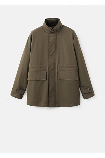 MANGO Man Su geçirmez cepli pamuk parka