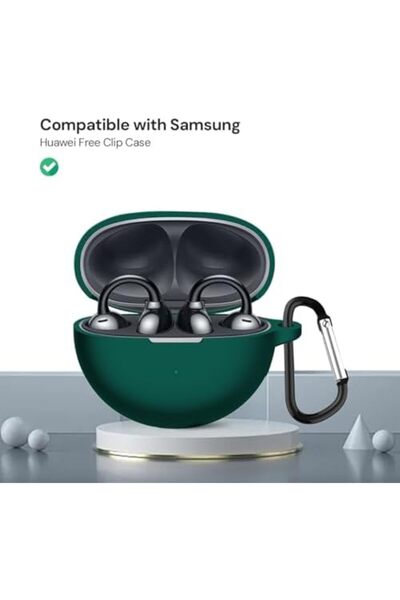 O Ozone HUAWEI FreeClip Case Cover | Silicone Protective Headphone case - Dark Green
