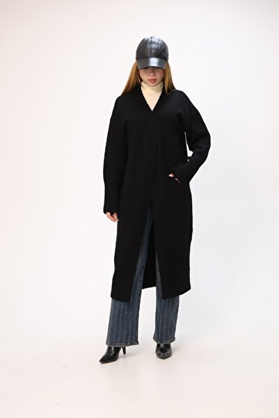 Molly Nelly Kadın Kışlık Triko Yünlü Uzun Hırka