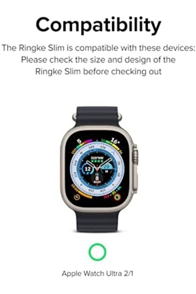 Ringke Apple Watch Ultra Case | Slim Series | Clear/Titanium Gray | 2 Pack