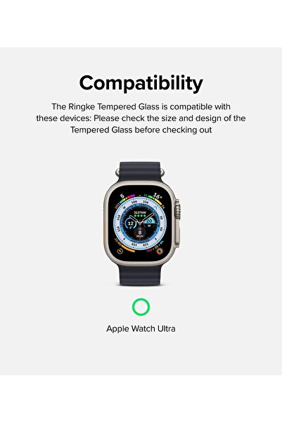 Ringke Apple Watch Ultra Screen Protectors | Tempered Glass | 4 Pack
