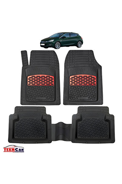 TEAMCAR Opel Astra J Car Mats Compatible with Tray Type (Mk6) Hatchback 5 Doors (2009–2015) Red
