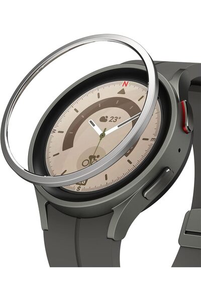 Ringke Samsung Galaxy Watch 5 Pro 45mm Case | Bezel Styling | 45 | 01 | Silver