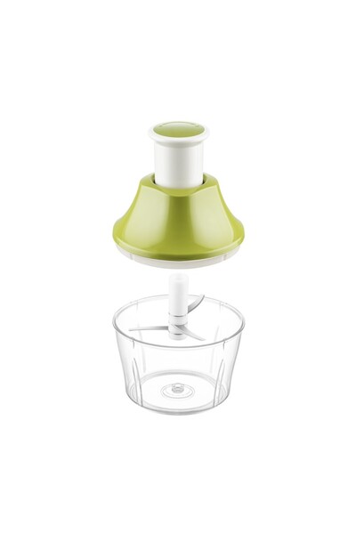CERONNI Push Dynamic Manual Chopper Rondo (Transparent Mica Crystal Bowl with 3 Blades 700 ml)