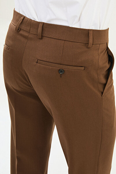Mcr Straight Slim Fit Classic Wool Men's Trousers Camel - 38325.25K