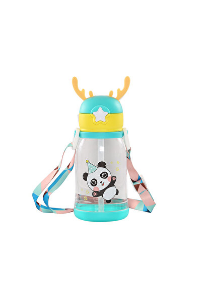 sovo7 Çocuk Panda Desenli 750 ml Okul Matara – Su Kaçırmaz, Darbeye Dayanıklı, Askılı Suluk