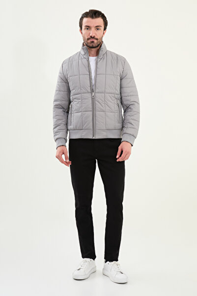 Mcr Quilted Slim Fit Judge Collar Puffer Men's Coat Gray - 39651.25K