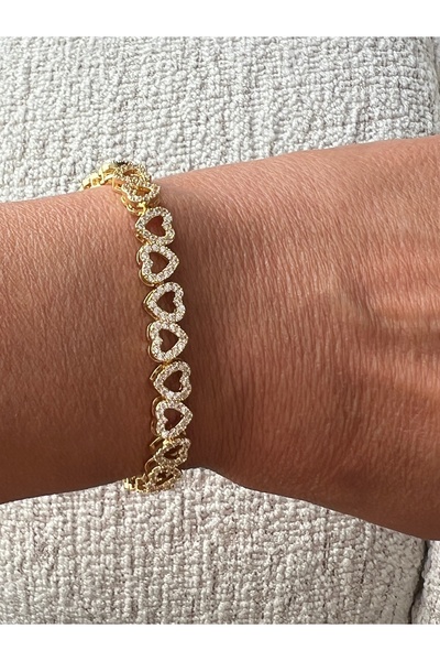 tones official High Quality Zircon Heart Bracelet
