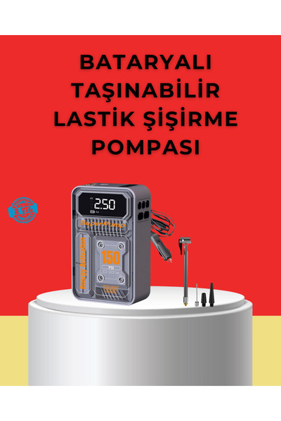 UCUZTEKNO Hızlı Şişirme Güçlü Motorlu 150 PSI Araba Lastik Pompası