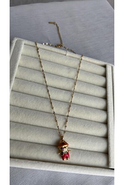 ZRN AKSESUAR قلادة لابوبو ذهبية اللون مع تعليقة على شكل شخصية لابوبو، قلادة أ...