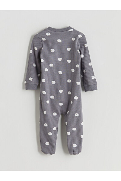 LC Waikiki Gri Bisiklet Yaka Kaşkorse Erkek Bebek Tulum