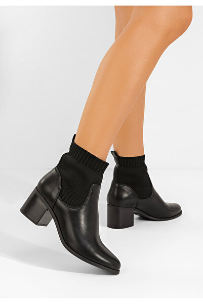 B T Shoes Μποτάκια με τακούνι Domenica Μαύρα