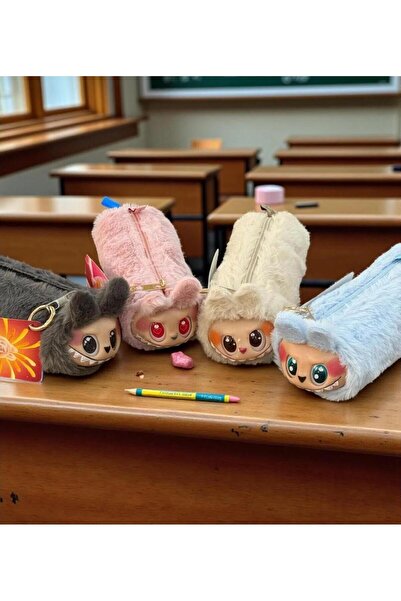 Chocuk سلسلة مفاتيح وحامل أقلام من لابوبو في لعبة واحدة، نموذج جديد من القطيفة، لون رمادي، قطعة واحدة