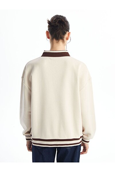 LC Waikiki Γυναικείο χοντρό φούτερ Polo Neck με τύπωμα