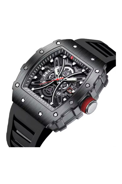 Curren 8438 Casual Quartz Watch With Luminous Silicone Strap Quartz Movement