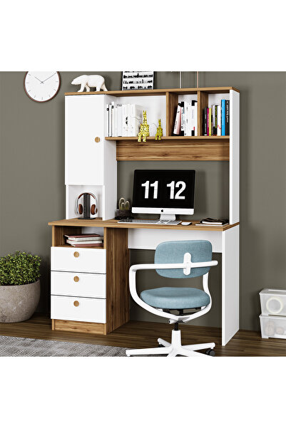 Kalender Dekor Rüya Çekmeceli Dolaplı Raflı Çalışma Masası Bilgisayar Masası