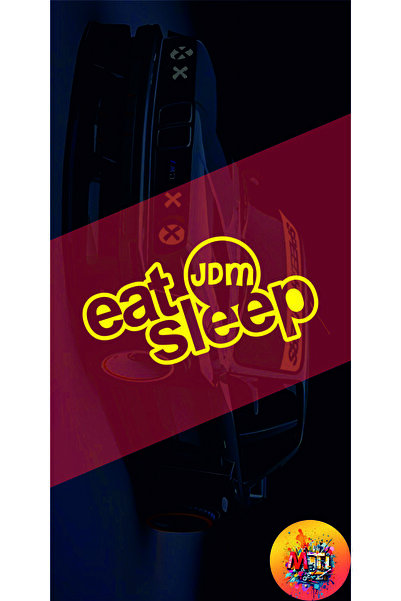 sticker ملصق زجاجي لسيارة أو دراجة نارية بتصميم JDM مع عبارة "EAT SLEEP JDM" ...