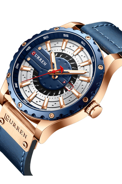 Curren Waterproof Geniune Leather Band with Calander Quartz Watch 8374