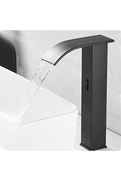 BisDesign Βρύση Νιπτήρα Μπάνιου, Αισθητήρας Κίνησης, Τύπου Καταρράκτη, Ματ Μαύρο, 31cm