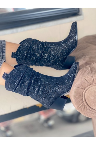 BERFONA TOKYO SİYAH TAŞ 6 CM TOPUKLU DALLAS BOT BOTTİE