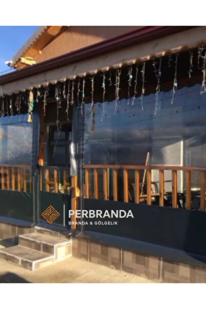 PERBRANDA 250x250cm Fermuarlı Şeffaf Branda - Renkli PVC Branda Eklemeli