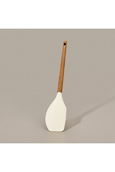 sepetra Mien Akasya Saplı Silikon Servis Spatulası - Kahverengi / Krem Siliko...