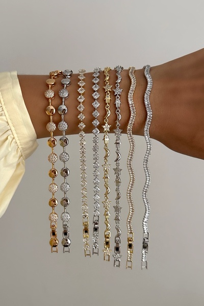 Okko Store Square Solitaire Aquamarine Bracelet