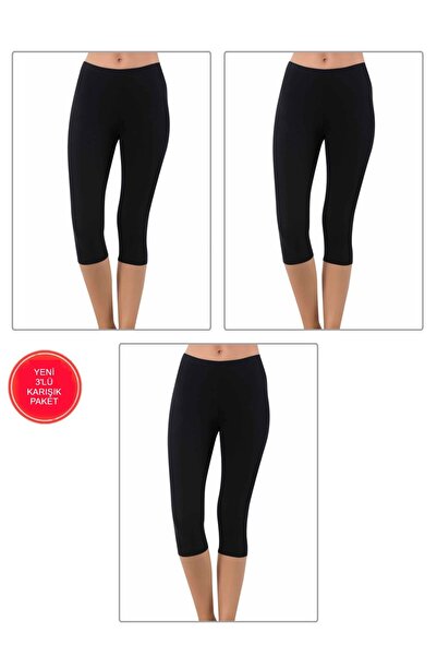 LİRONA Multi-Pack Premium Fabric Cotton Knee-Length Pants and Inner Lining Shorts Leggings
