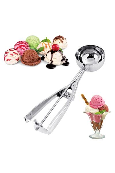 Kawimoda Stainless Steel Pull-and-Drop Ball Ice Cream Receiving Spoon Cookie And Ice Cream Spoon