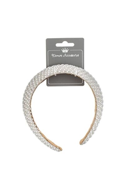 OEM Coronita Par Bej Lata cu Margele Albe Strass pentru Femei, bride