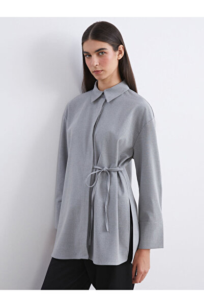 LC Waikiki Gray Oversize Women's Shirt Tunic