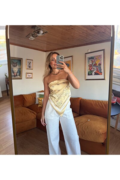 Butik Straplez Şal Modeli Bluz