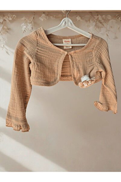 bebeglee Bombili Kız Çocuk 3’lü Takım – Çiçek Desenli Elbise, Bolero ve Çanta Özel Gün- Bayram Kıyafeti