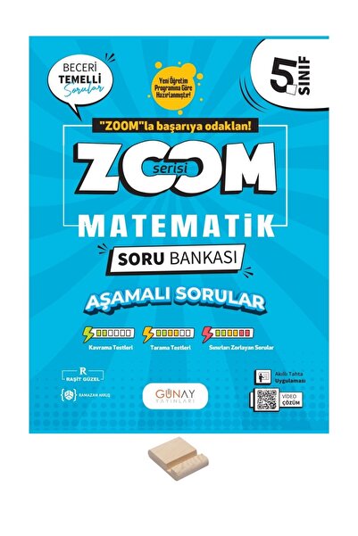 Günay Yayınları 5. Sınıf Zoom Serisi Matematik Soru Bankası + Telefon Standı