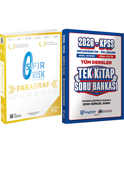 Üç Dört Beş Yayıncılık 345 - Paragraf Sıfır Risk + Ortaöğretim Ön Lisans Tek ...