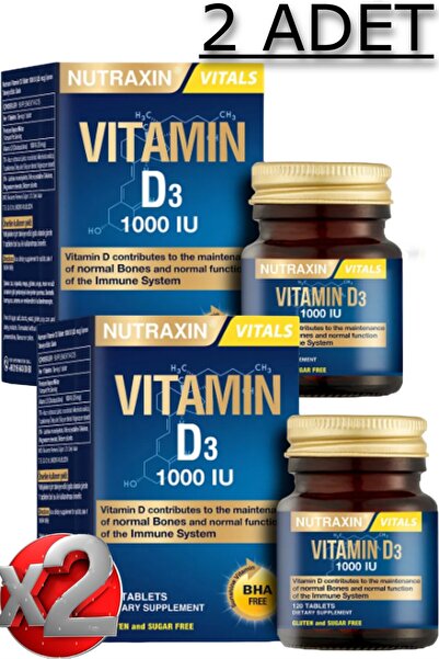 Nutraxin 2 Adet Nutraxin D3 Vitamini 120 Adet Tablet - (1.000 IU)