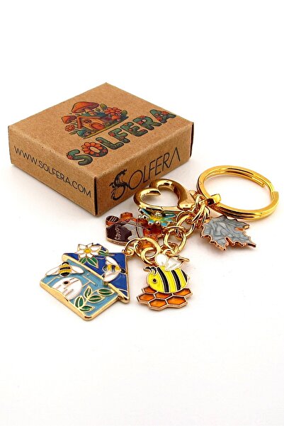 Solfera Breloc cu ornament în formă de casă, cu frunze de miere de albine, în formă de primăvară, KY027